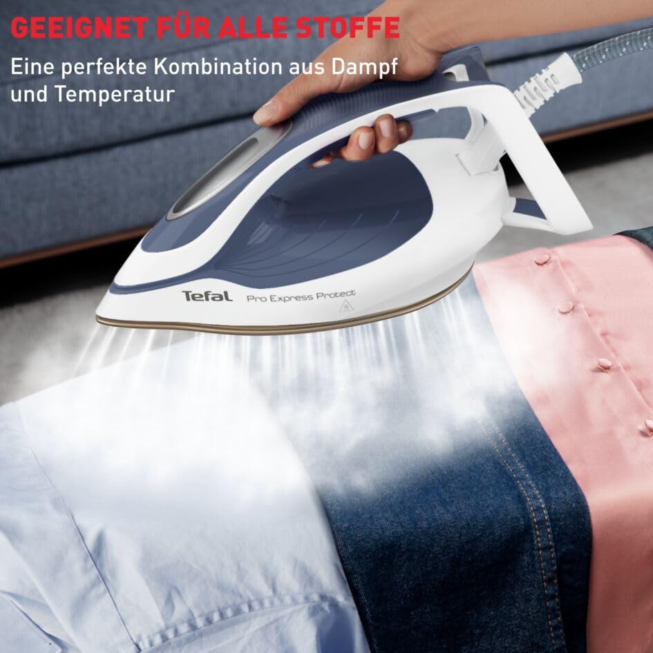 Tefal GV9225 Pro Express Protect - Estación de planchado a vapor (presión de vapor de 7,6 bares, caudal de vapor variable: 140 g/min, golpe de vapor: 550 g/min, colector antical, función de vapor