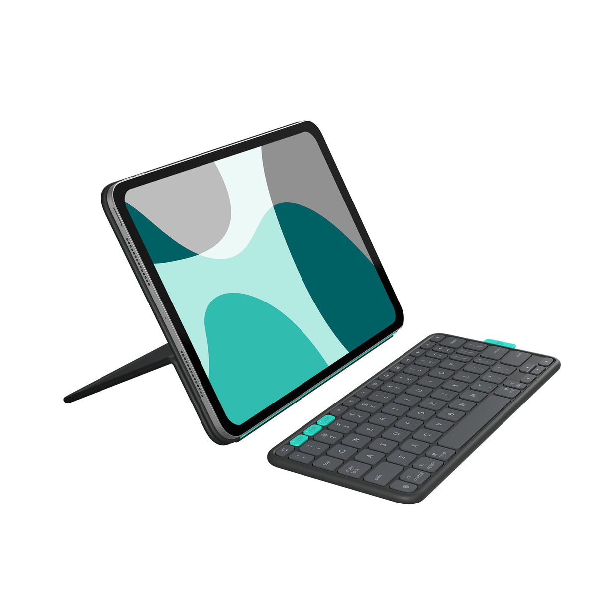 Logitech Flip Folio, funda con teclado para iPad Pro de 11 pulgadas (M4) y iPad Air de 11 pulgadas (M2 y M3) (5ª generación - 2024) - Funda con teclado Bluetooth protectora y plegable - Grafito,QWERTZ