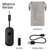 Twelve South AirFly Pro - Transmisor/Receptor de Audio inalámbrico Bluetooth para hasta 2 AirPods/Auriculares inalámbricos; Uso con Cualquier Conector de Audio de 3,5 mm, Color Negro