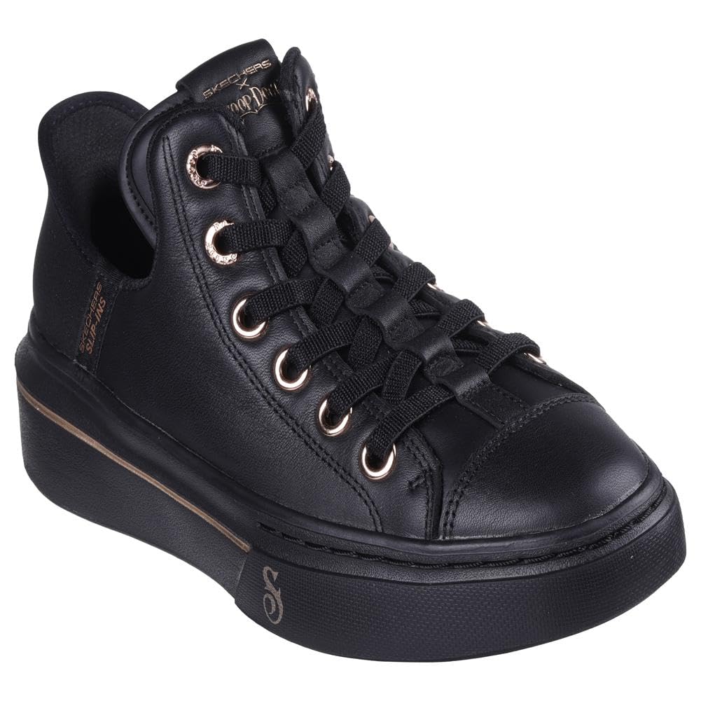Skechers Snoop One OG, Zapatillas Mujer, Black Leather/Mesh/Rose Gold Trim, 37 EU