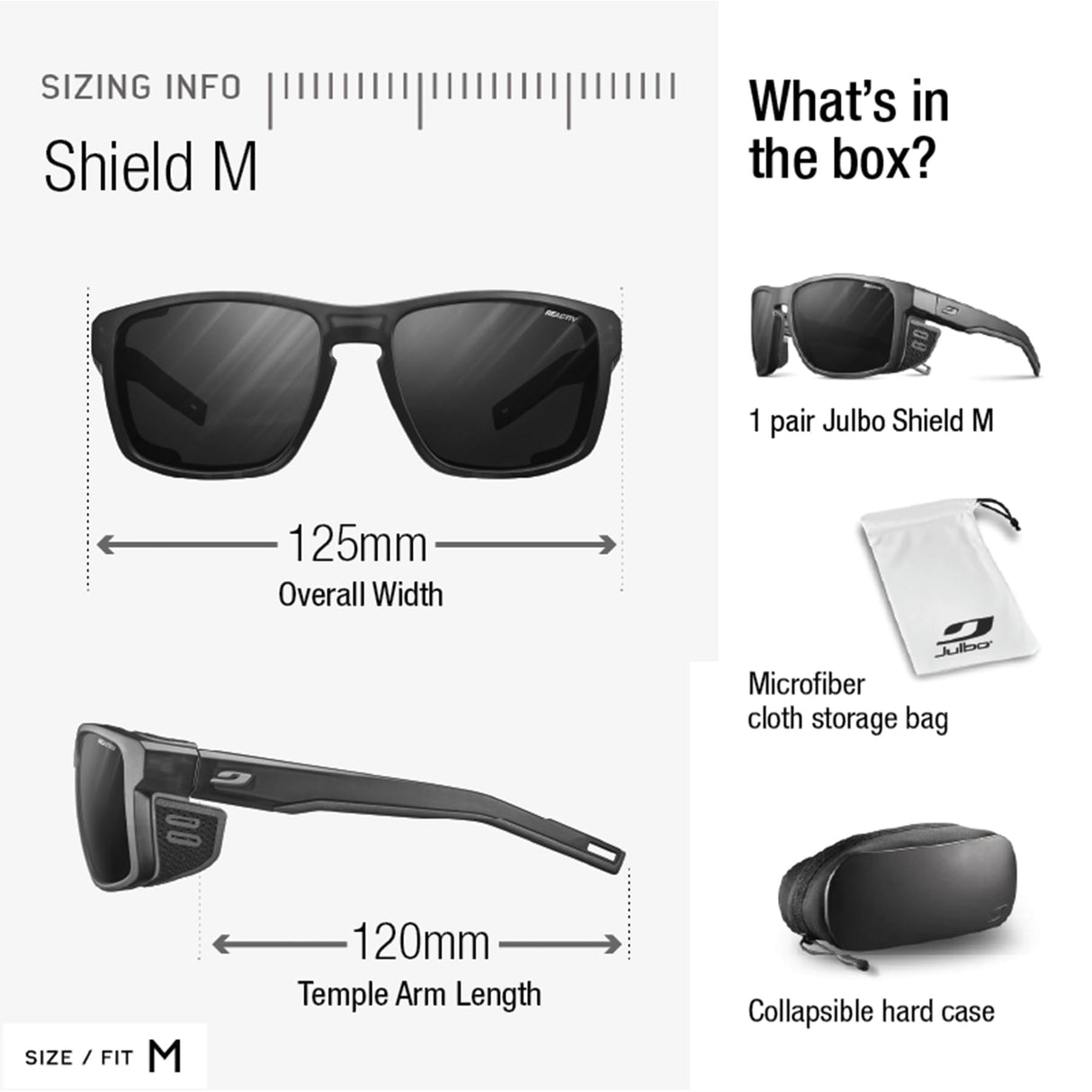 Julbo Shield M Gafas DE Sol, Negro TRANSLU/Naranja Fluo, Talla única Unisex Adulto