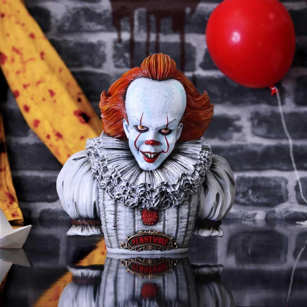 Nemesis Now Pennywise-Busto Oficial de IT Capítulo 2, Blanco, 30 cm