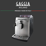 Gaggia HD8749/11 Naviglio Deluxe - Cafetera Automática, para Espresso y Cappuccino, Café en Grano, 1,5 L, 100% Made in Italy 15 Bar, 1850 W, 230V, Plata, 100% Made in Italy
