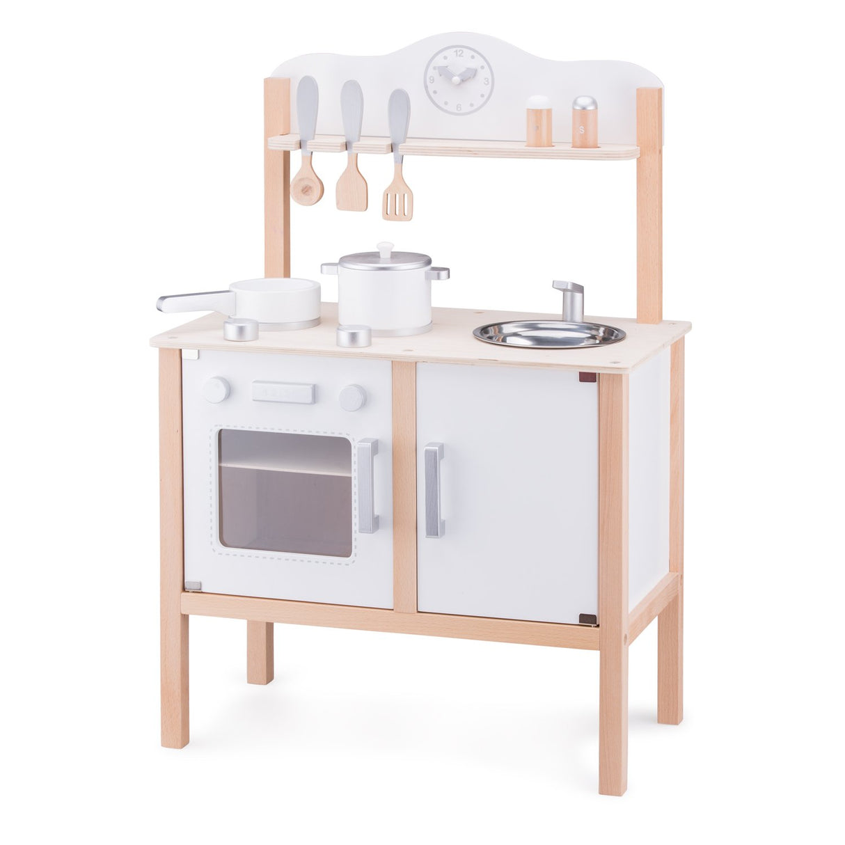 New Classic Toys New Classic Toys-11050 11050-Cocina Moderna, Color Madera, Blanco (11050)
