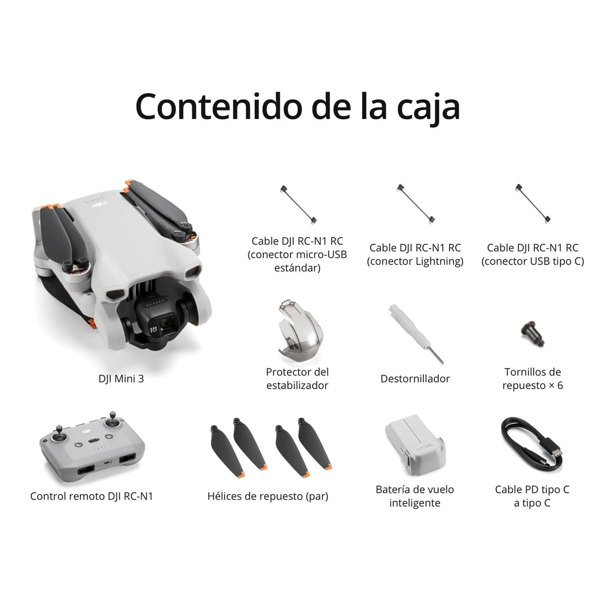 DJI Mini 3 – Dron Mini con cámara ligero y plegable con vídeo 4K HDR, 38 min de tiempo de vuelo, Grabación vertical y funciones inteligentes, con Mando a distancia, C0