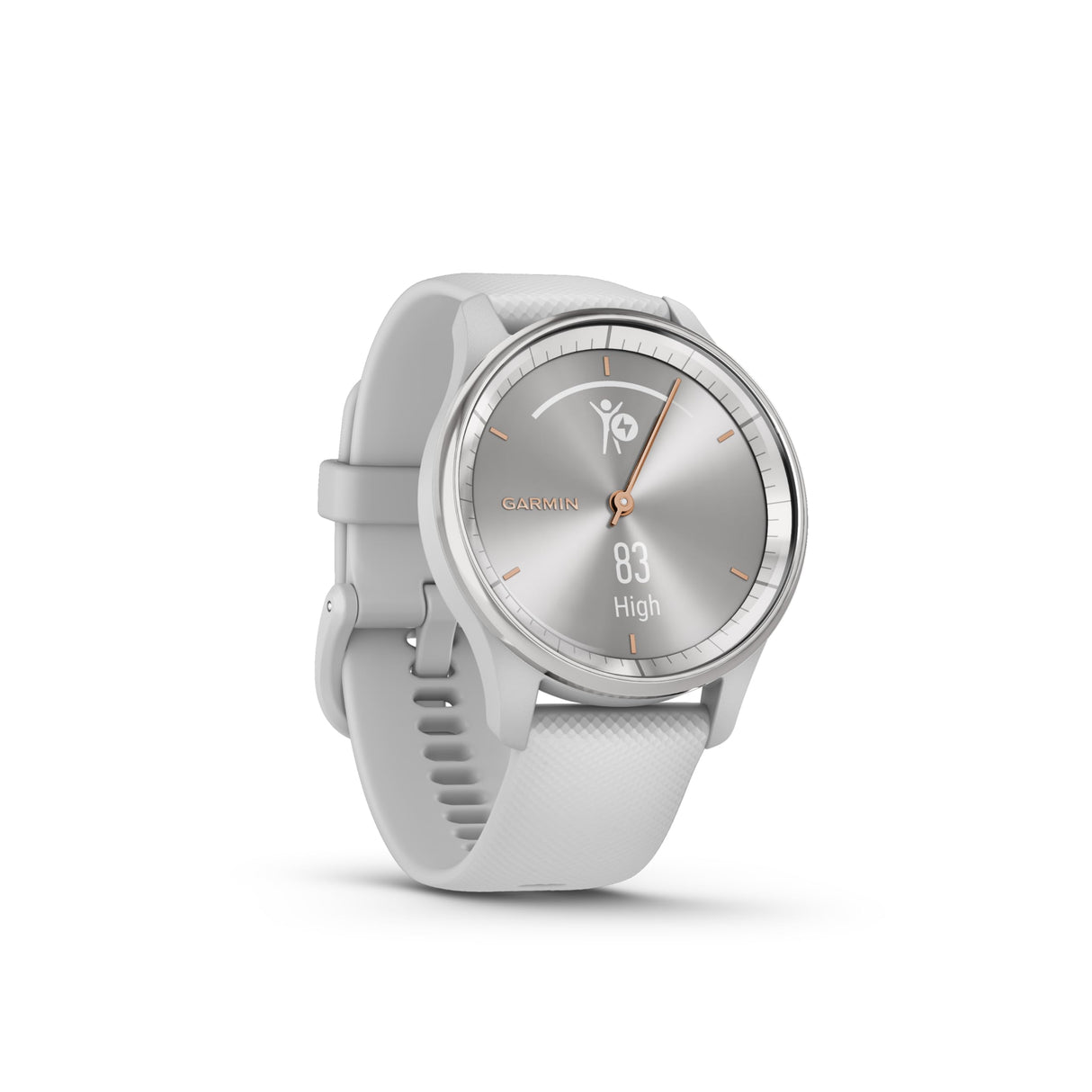 Garmin Vivomove Trend, Elegante Smartwatch Híbrido de 40 mm con Sofisticado Aspecto Analógico, Bisel de Acero Inoxidable y Funciones Inteligentes, Plata Gris