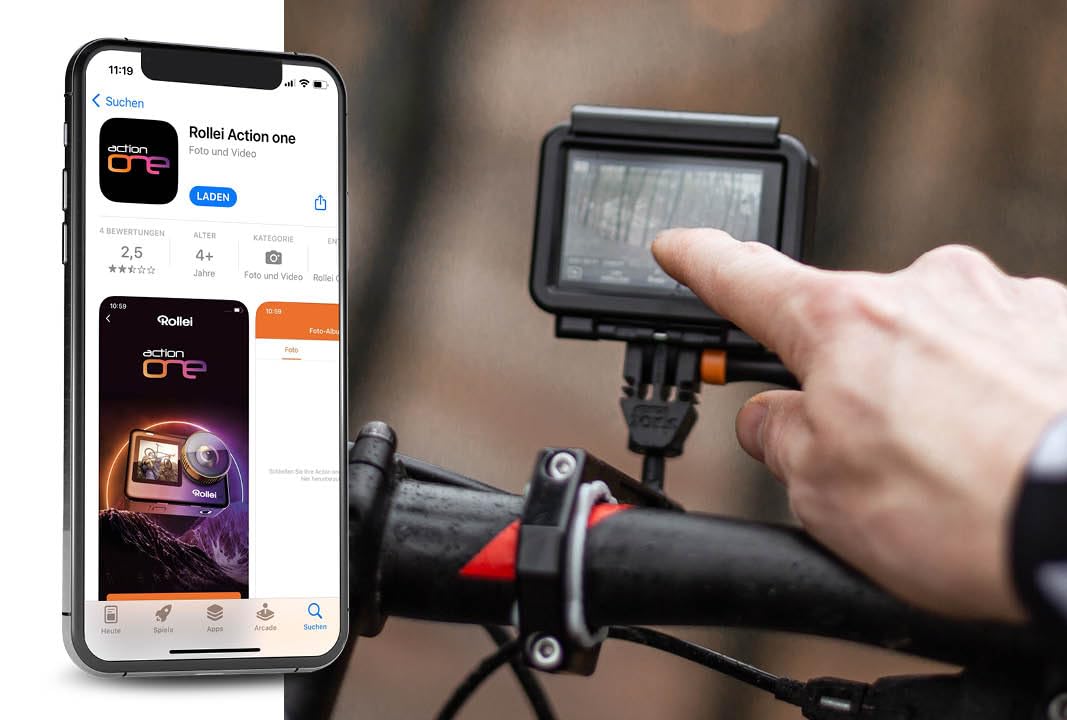 Rollei Action One Lite: tu acción, tu perfección. Captura vídeo 4K, Fotos de 20MP con 2 Pantallas, estabilización de Imagen y Modos creativos. Control táctil y aplicación para capturar sin Esfuerzo