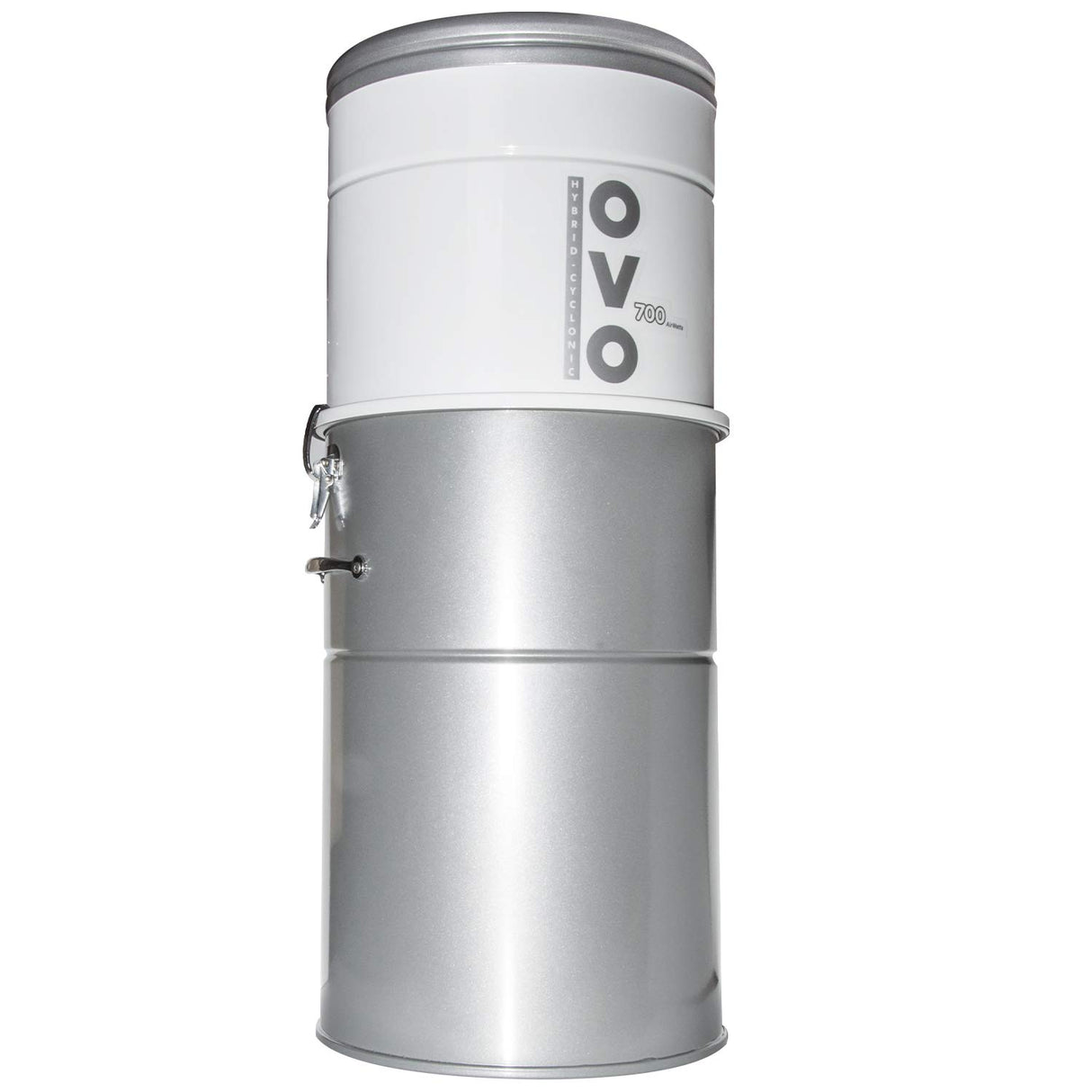 OVO 700 Airwatts-Sistema de vacío Central de Alta Resistencia, filtración híbrida (con o sin Bolsas Desechables) Cubo de Polvo de Carga Inferior de 35 L o 9.25 galones, Blanco