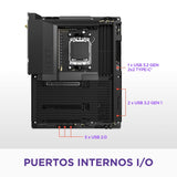 NZXT N7 B850 - Placa Base Gaming AMD B850 AM5 ATX para Ryzen 9000/8000/7000-16+2+1, DDR5, 3X M.2, PCIe 5.0, Wi-Fi 6E, LAN 2.5GbE, USB 4 – M.2 NVME con Cierre rápido – Cubierta Completa – Negro