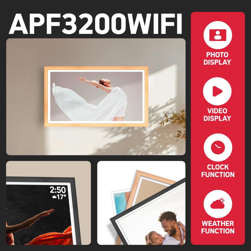 AGFAPHOTO Cadre Photo numérique 32 pouces Realiview APF3200WIFI
