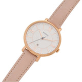 Fossil Jacqueline Reloj para mujer, movimiento de cuarzo con correa de acero o piel, Tono rosa claro y oro rosa, 36MM