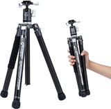 Fotopro 163CM Trípode de cámara de Fibra de Carbono con monopie Cabeza de Bola 360 1/4 Placa de liberación rápida Trípode Profesional para Cámara MAX Carga hasta 12 KG X Aircross 3 Gris