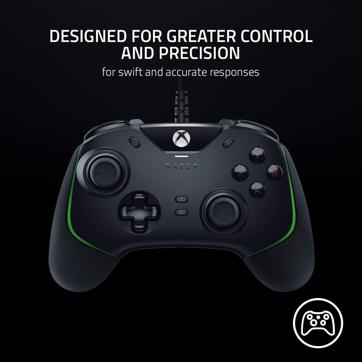 Razor RZ06-03560100-R3M 1 Wolverine V2 Wired Gaming Controller Xbox X/S/One, Black-Green