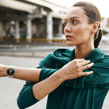 HAMA | Smartwatch 8900 (Reloj Inteligente, con GPS, Pantalla Tactil Amoled, Reloj Deportivo, Permite Hacer Llamadas en Manos Libres) Color Plata y Beige.