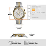 Michael Kors - Cronógrafo Lexington con Correa de Acero Inoxidable Plateado y Dorado para Hombre MK8344