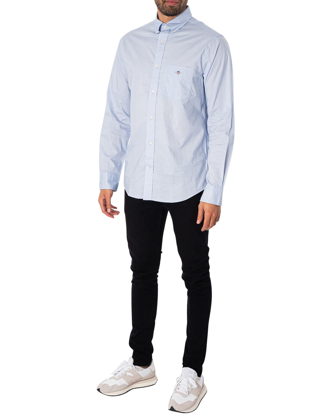 GANT Reg Poplin Shirt Camisa, Light Blue, 4XL para Hombre