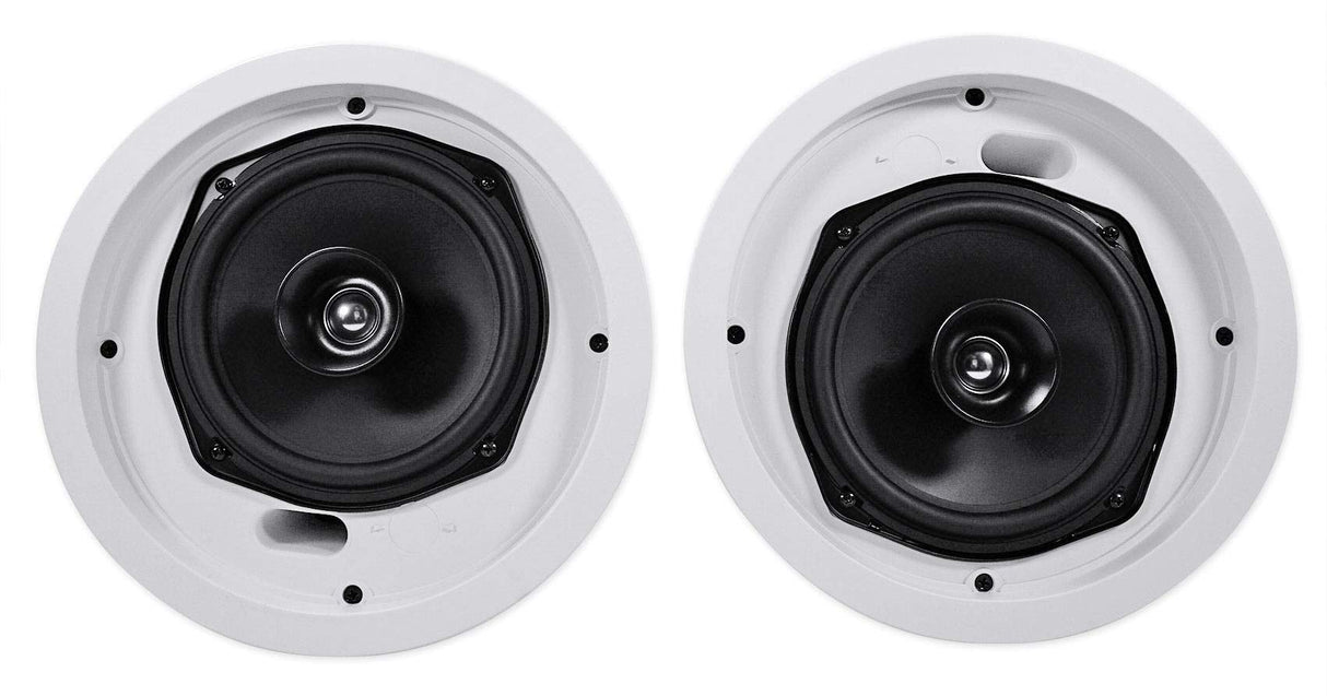 JBL Professional Control 26C 2-Way, 6.5” Round In-Ceiling Speaker with Metal Back-Can. 16 Ohm, 150 Watt. Sold as Pair. White, Paintable Grille.