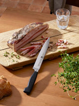 ZWILLING Juego de cuchillos, 3 piezas, Cuchillo para mechar y adornar, Cuchillo para carne, Cuchillo de chef, Mango especial de acero inoxidable/plástico, Four Star