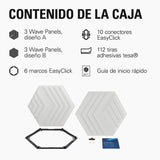 Elgato Wave Panels Starter Set (Blanco) - 6 Paneles de Tratamiento acústico, Espuma de Dos densidades, Marcos EasyClick patentados, diseño Modular, fáciles de Instalar y Quitar