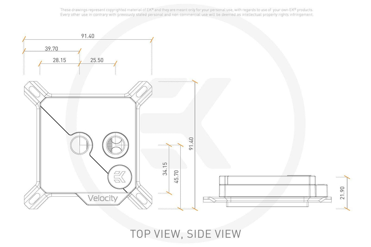 EK Water Blocks Compatible con EK-Velocity Strike RGB, Color Negro Mate y Plateado