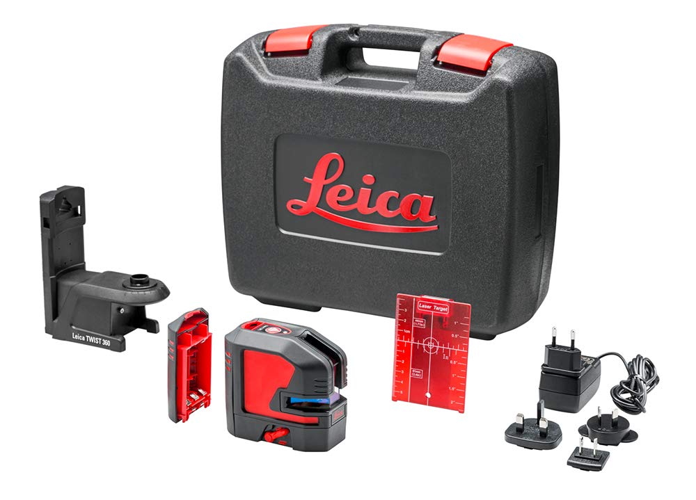 Leica Lino L2P5: Nivel láser de punto y líneas cruzadas con batería Li-Ion, cargador, adaptador magnético innovador en una carcasa (láser rojo, alcance de trabajo: 25 m)