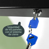 SECURIT - Porta folletos Exterior con Iluminación LED "Black Star" - Con Marco A2 + Poste + Base + Cable de 5 m + Mando a Distancia - En Acero - Restaurante, Cafetería, Bar - Negro