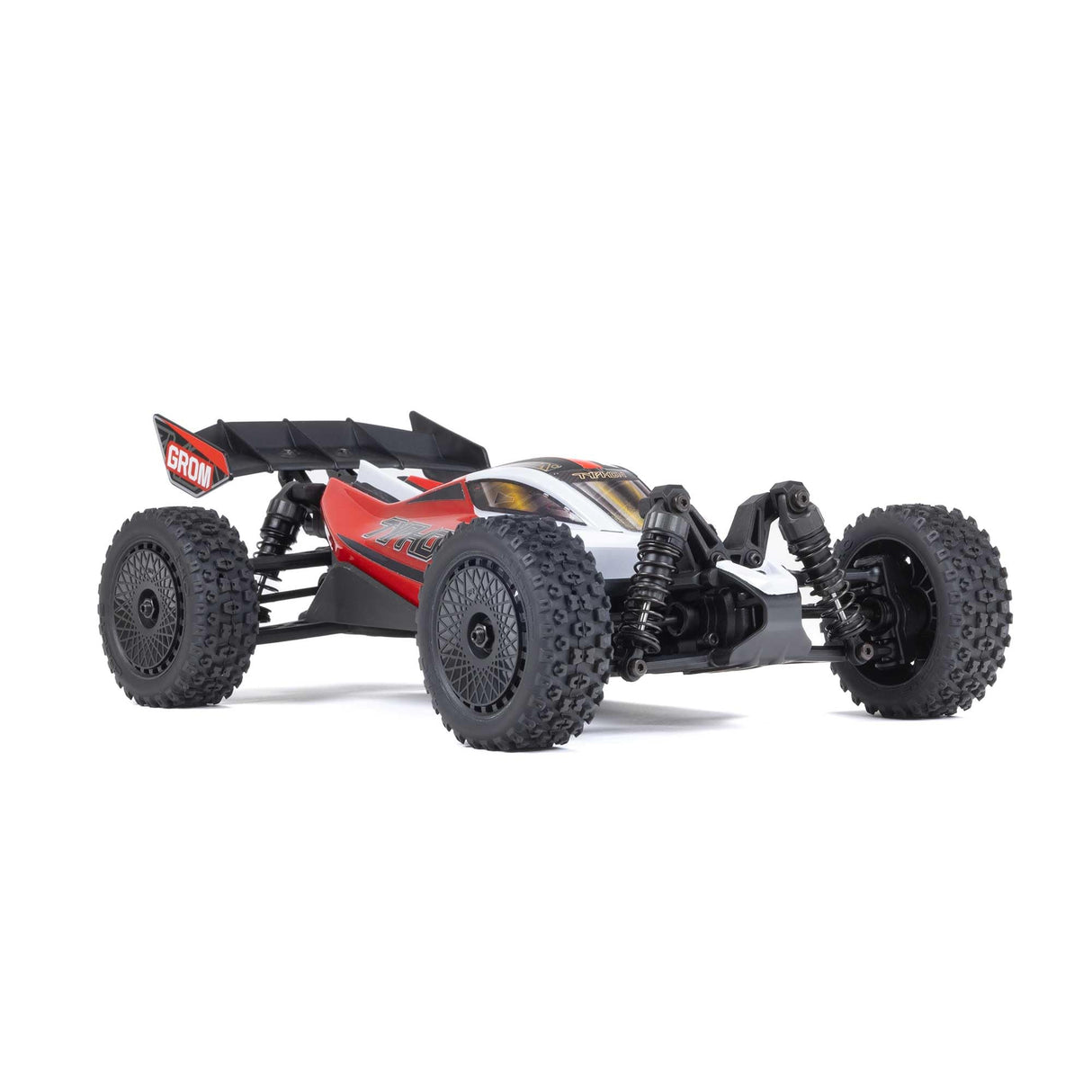 ARRMA Coche RC Typhon GROM 4x4 Smart Pequeña Escala Cochecito RTR con batería y Cargador Rojo/Blanco ARA2106T2