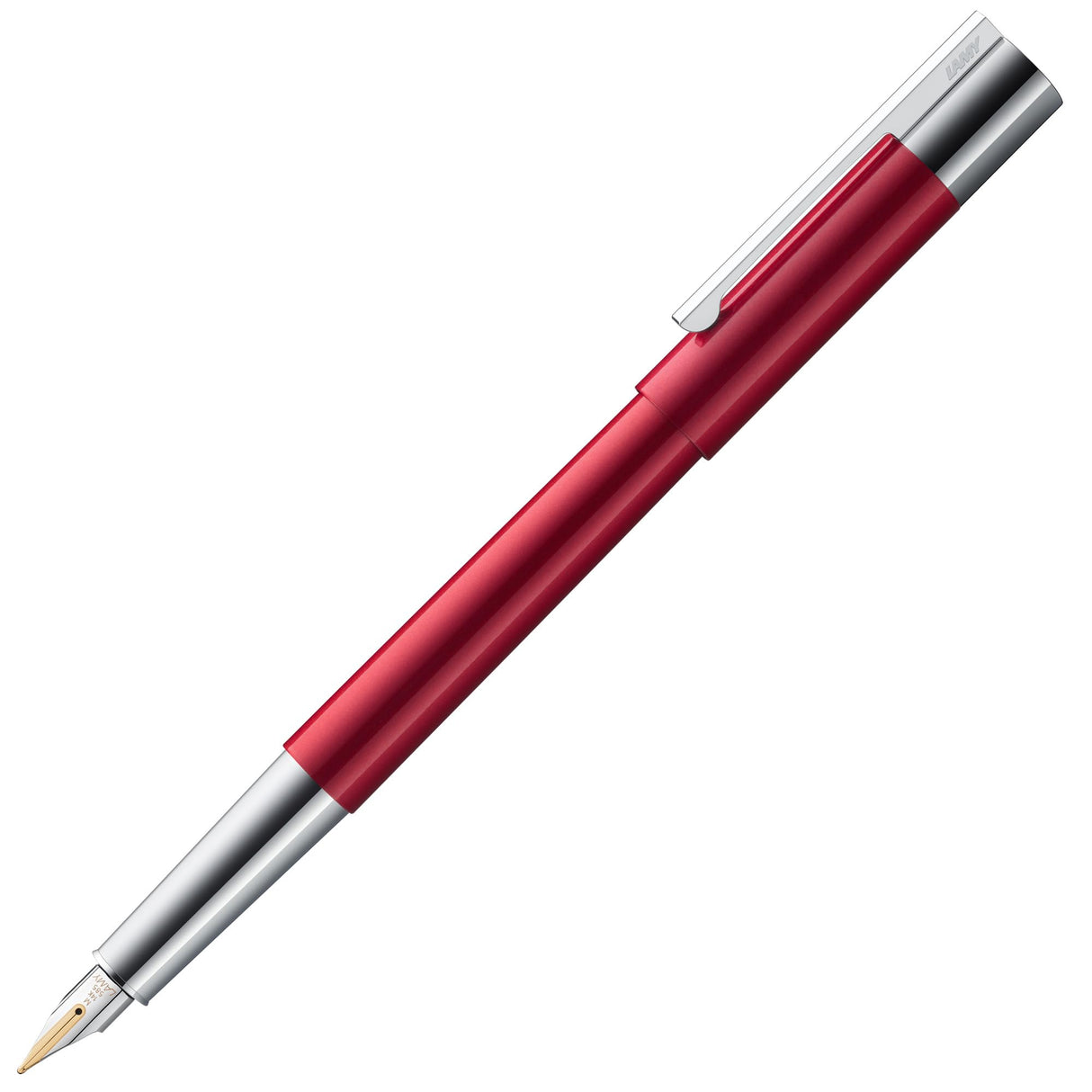 Lamy Scala Pianored - Pluma estilográfica purista en carcasa robusta de metal y acabado lacado, 14 quilates, plumín dorado en trazo M, incluye cartucho de tinta T 10 azul, para diestros