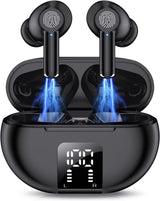 ASDRTB Auriculares inalámbricos Auriculares Auriculares de reducción de Ruido estéreo de Alta fidelidad, con micrófono, Tiempo de reproducción 48h, Pantalla LED Doble, Carrera Impermeable ip7