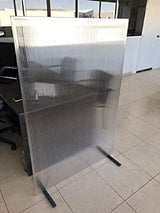 Láser y Plásticos Mamparas de protección separadoras (Pack x 2 uds.) - 100x150cm - Policarbonato celular translúcido - Puestos de trabajo, mesas de restaurante, peluquerías, gimnasios