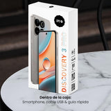SPC Discovery 3 Pro - Smartphone 6,7” IPS 120Hz | 256GB Memoria Interna y 8GB RAM | Triple cámara AI 50MP y Selfie 32MP | NFC y eSIM | Android 14 | Batería 5000mAh con Carga rápida – Color Lunar Mist