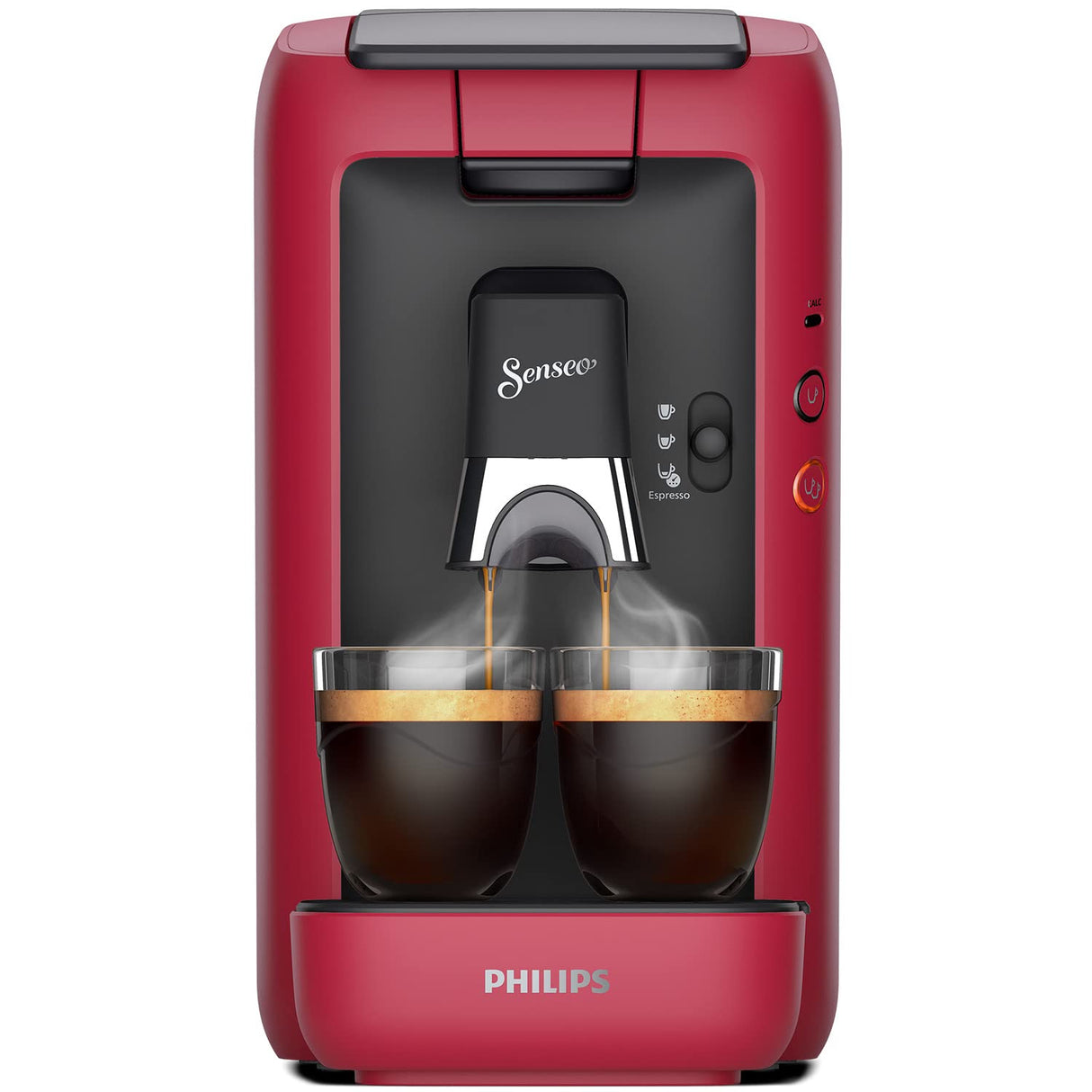 Philips Domestic Appliances CSA260/91 Senseo Maestro - Máquina de café con depósito de agua de 1,2 litros, selección de intensidad y función de memoria, producto verde, color, rojo