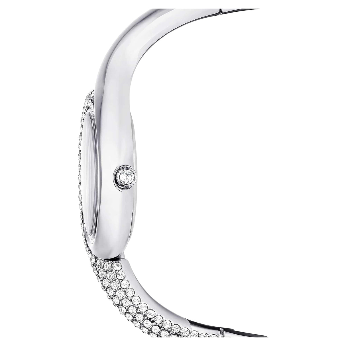 Swarovski Reloj Dextera Asymmetric, Fabricado en Suiza, Brazalete de Metal, Tono Plateado, Acero Inoxidable
