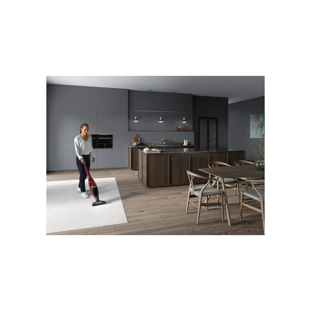 AEG QX7-1ULTAN Aspiradora Sin Cable, 21,6 V, Autonomía de 50 min, 2 Velocidades, Tecnología Cyclonic, Filtración de 5 Pasos, Depósito de 0,3 L, 4 Accesorios, Rojo Metalizado