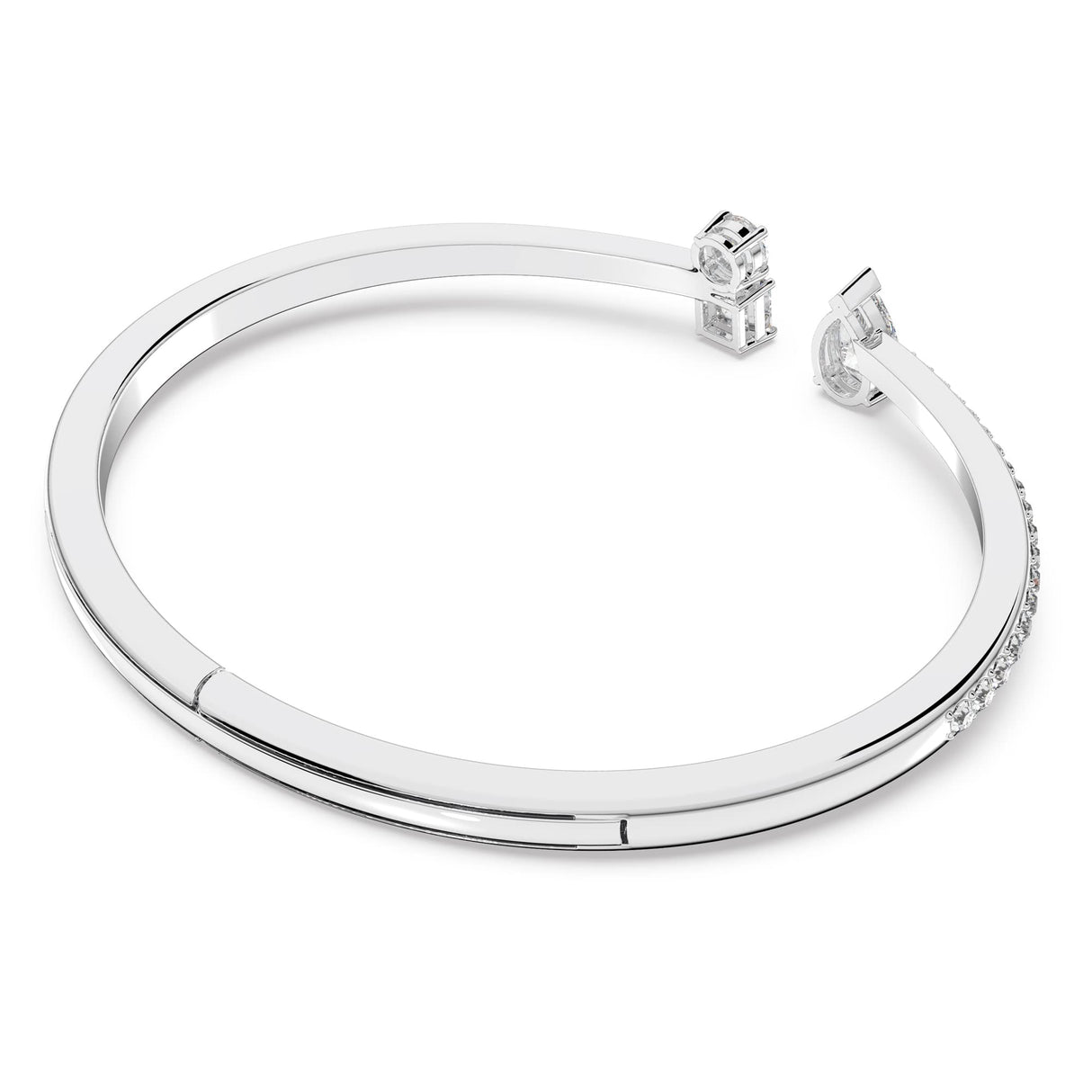 Swarovski Brazalete Mesmera Attract, Tallas mixtas, Blanco, Baño de rodio