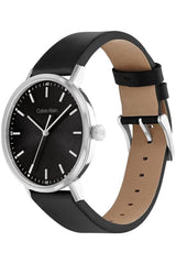 Calvin Klein Reloj Analógico de Cuarzo para Hombre Colección Modern Mesh con Correa de Cuero Negra - 25200050