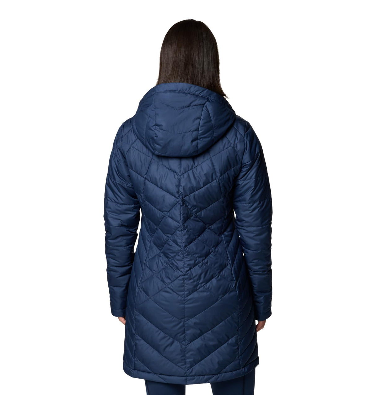 Columbia Chaqueta Larga y Acolchada con Capucha para Mujer, Heavenly