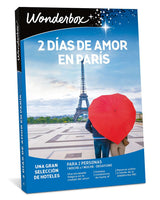 WONDERBOX - Caja Regalo - 2 días de Amor en París - 1 Noche inolvidable en hoteles románticos hasta 4 Estrellas para 2 Personas - Ideas Regalo Pareja Original
