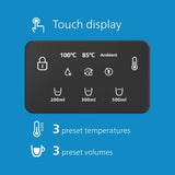 Dispensador de Agua Philips con filtro ANTICAL+. Agua caliente instantánea o ambiente. Tanque 2,2 L, 3 ajustes de temperatura/volumen. Agua hirviendo con un botón. Pantalla táctil
