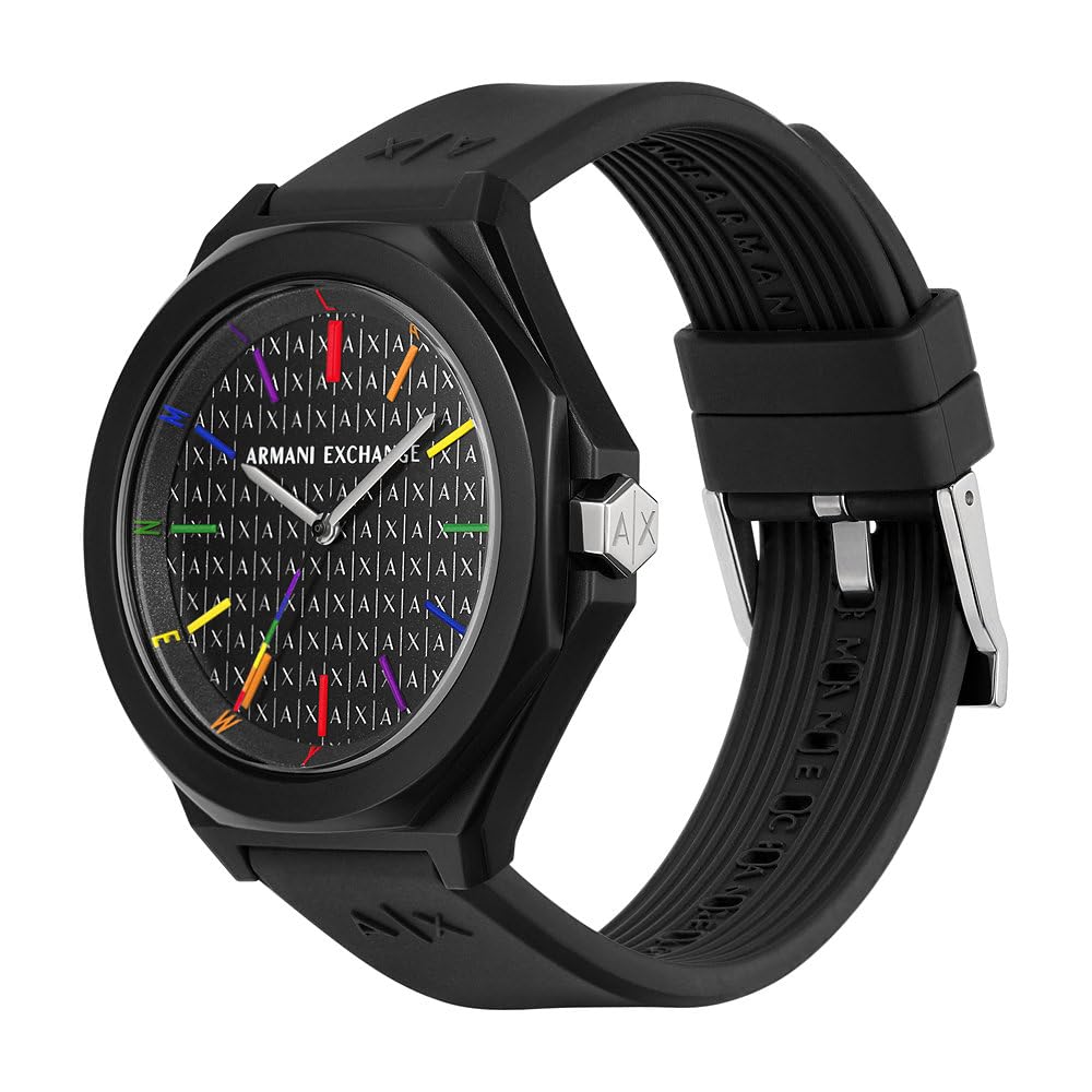 Armani Exchange Orologio da Donna, Movimento al quarzo a tre lancette e cassa da 40 mm con cinturino in Silicone, Conjunto Negro