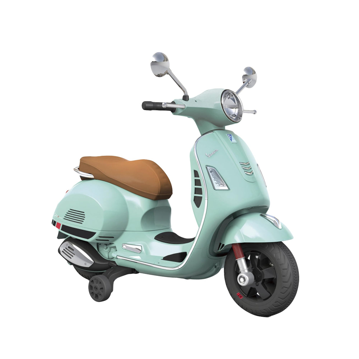 TURBO CHALLENGE - Vespa - Portador Eléctrico - 119230 - Scooter - Verde Agua - Listo para Rodar - 30Kg MAX - Plástico - Baterías Recargables - De 3 Años A 6 Años