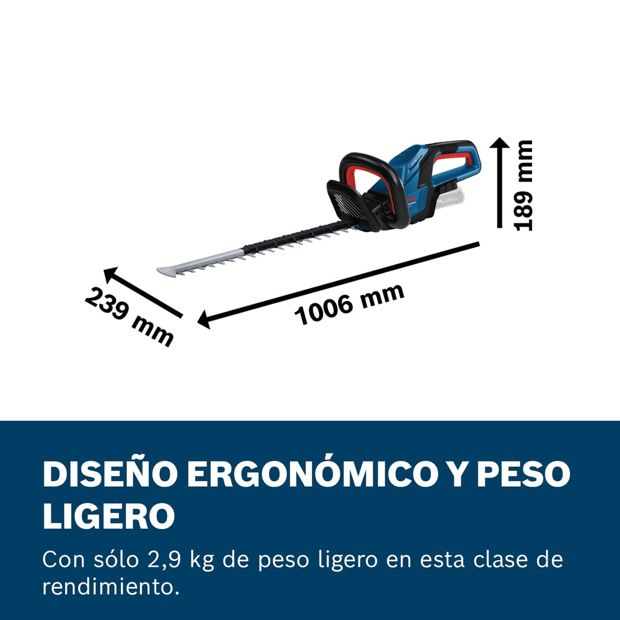 Bosch Professional 18V System cortasetos a batería GHE 18V-50 (capacidad de corte de 20 mm, hoja de 50 cm, motor Brushless sin escobillas, diseño ergonómico, sin batería)