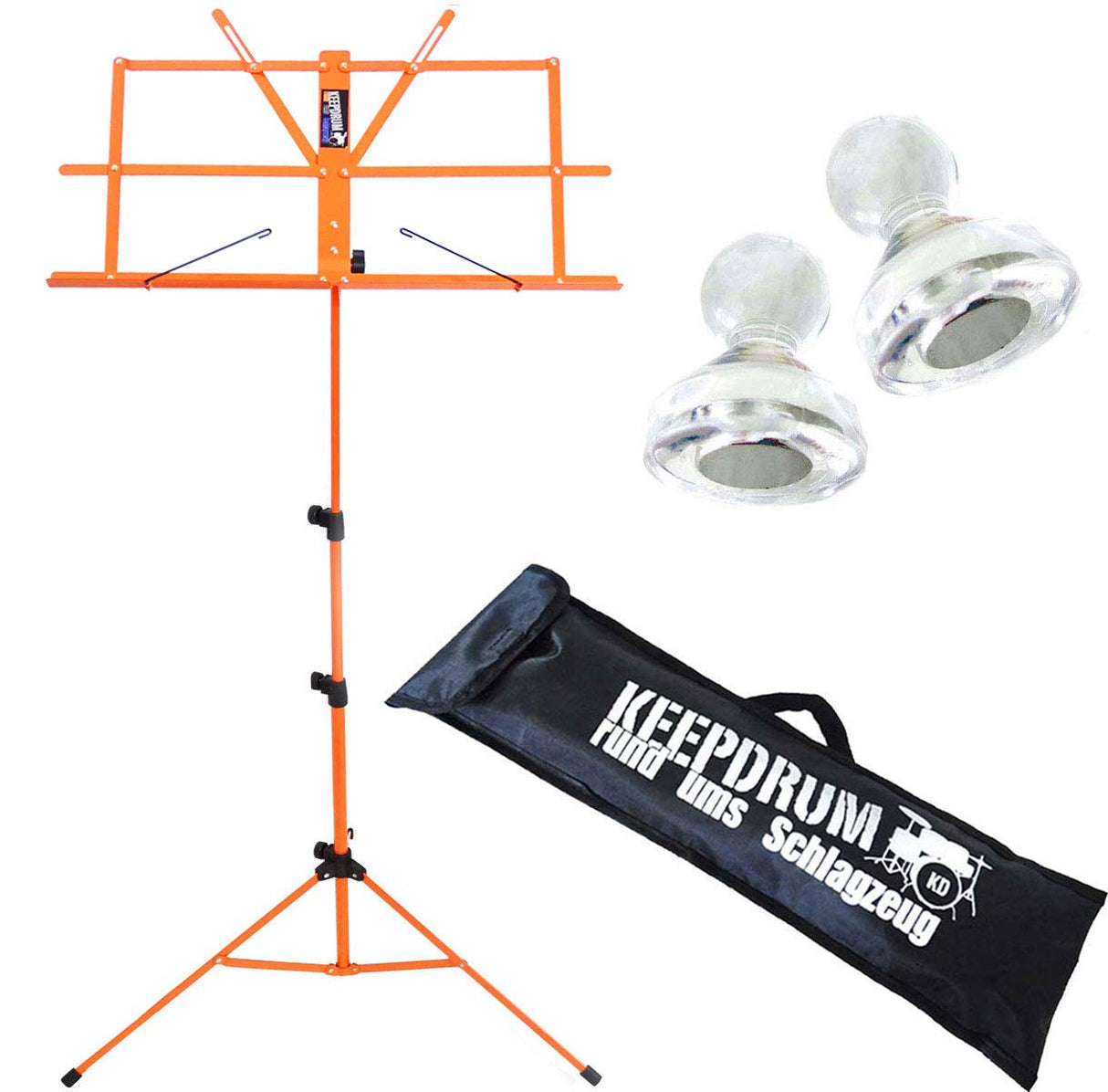 Keepdrum MUS2OR - Atril para partituras (incluye funda y 2 imanes), color naranja
