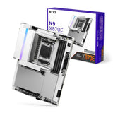 NZXT Placa Base para Juegos N9 X870E - AMD X870E AM5 ATX para Ryzen 9000/8000/7000-20+2+1, DDR5, 4X M.2, PCIe 5.0, 5GbE – Cierres de liberación rápida M.2, Cubierta de Metal Completo, PCB Blanco