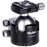 Rollei T7S Markt II - Trípode Profesional de 360 Grados con fricción, Capacidad de Carga de 26 kg, Escala para Tomas panorámicas y 2 Niveles de Burbuja, Incluye Placa de liberación rápida Compatible
