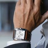 Festina Reloj Hombre F20636/1 Timeless Chronograph Caja de Acero Inoxidable 316l Plateado Correa de Cuero Marrón