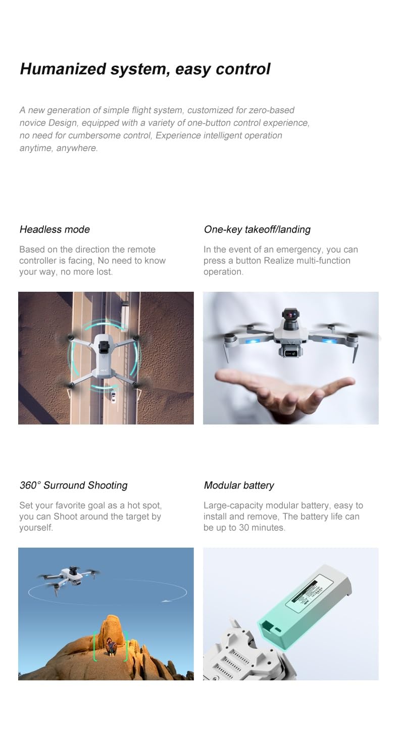 LUXWALLET Falcon X Dodge - 30KM/h Drone - WiFi GPS 1080P Full HD Drone – Laser Obstacle Avoidance - EIS Stabilisator - 2000 Meter Afstand + 2X Accu
