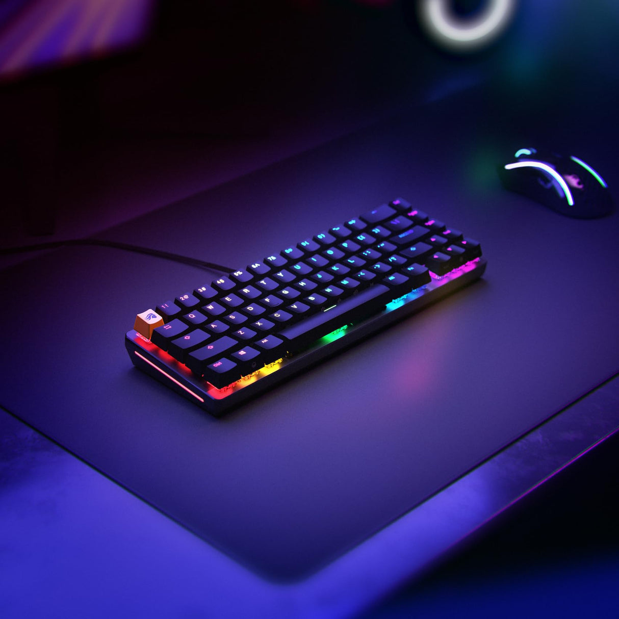 Glorious Gaming GMMK 2 Compact 65% - Teclado gaming mecánico, compacto TKL 65%, carcasa de aluminio, personalizable, keycaps dobles, switches Fox, RGB, distribuciones QWERTY español - Negro