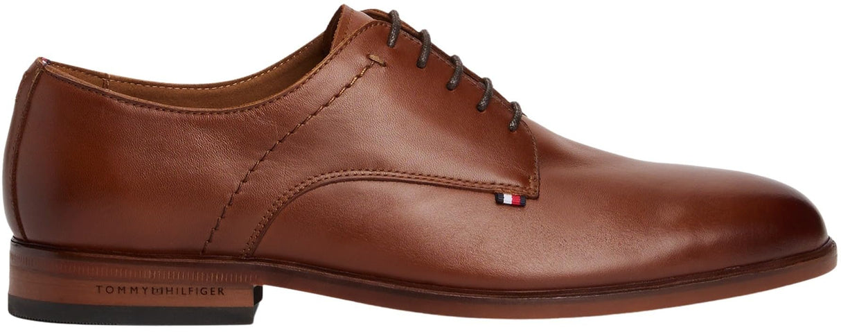 Tommy Hilfiger Zapatos Derby Hombre Thunit de Piel, Marrón (Winter Cognac), 42