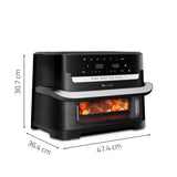 Moulinex Dual Easy Fry Flex, Freidora de aire con separador FlexCook, 9L de Capacidad Para Hasta 8 personas, 7 Programas Preestablecidos, Negro, EZ9228F0